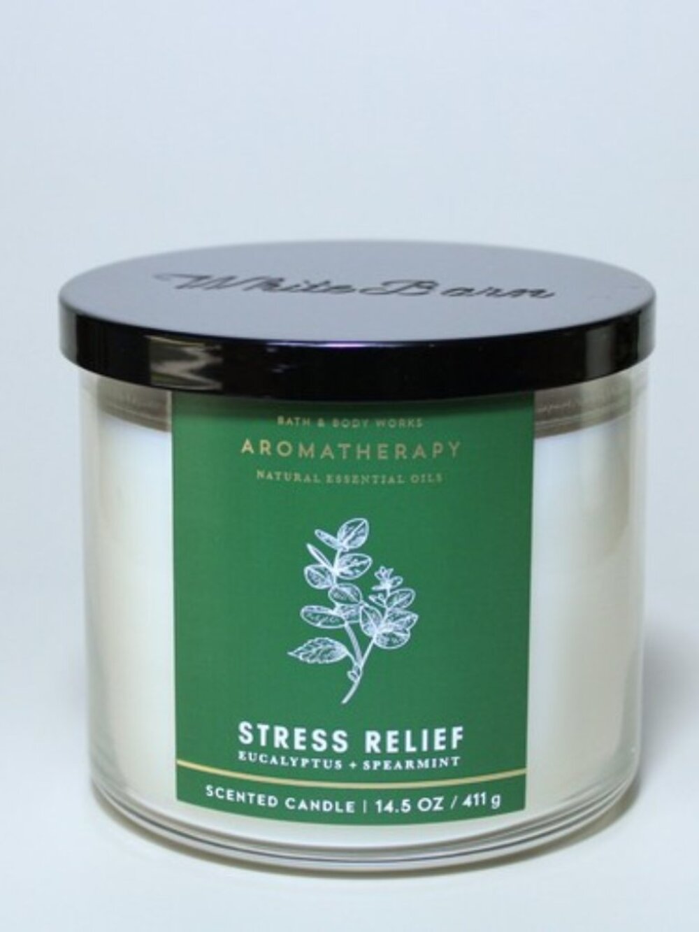 BATH & BODY WORKS STRESS RELIEF EUCALYPTUS SPEARMINT CANDLE 3 WICK